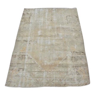 1950s Small Oushak Floral Carpet For Sale