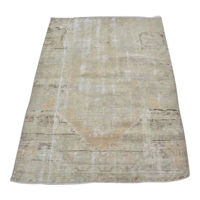 1950s Small Oushak Floral Carpet For Sale