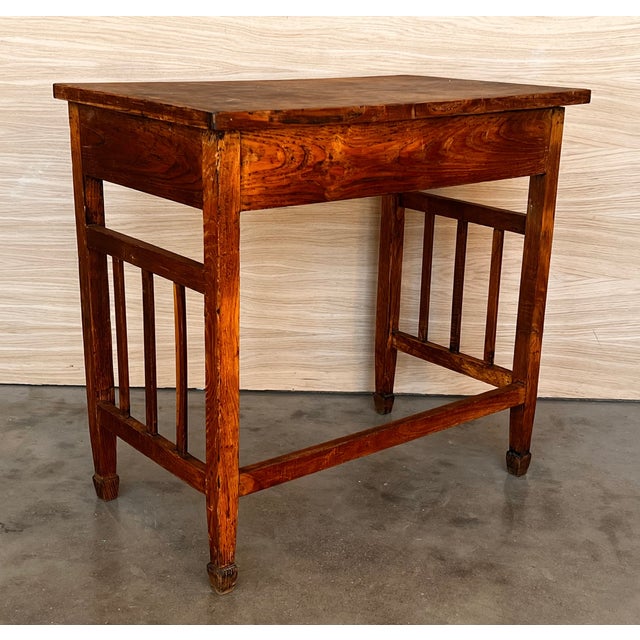 Wood Early 19th Century Folk Art Side Table or Desk, Scandinavia For Sale - Image 7 of 11
