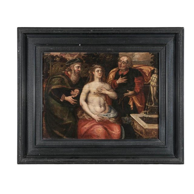 Flemish School Artist, Figures, 17th Century, Oil on Panel, Framed For Sale - Image 12 of 13
