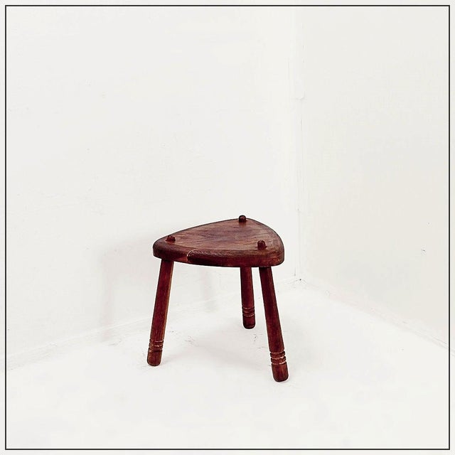 Rustic Tripod Stool with Triangular Seat, 1960s For Sale - Image 9 of 14