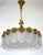 1940s Brass and Glass 4-Light Chandelier from Kaiser-Leuchten, 1940s For Sale - Image 5 of 10