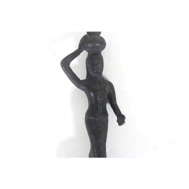 Metal Vintage Bronze Patinated South East Asian Female Art Sculpture For Sale - Image 7 of 11