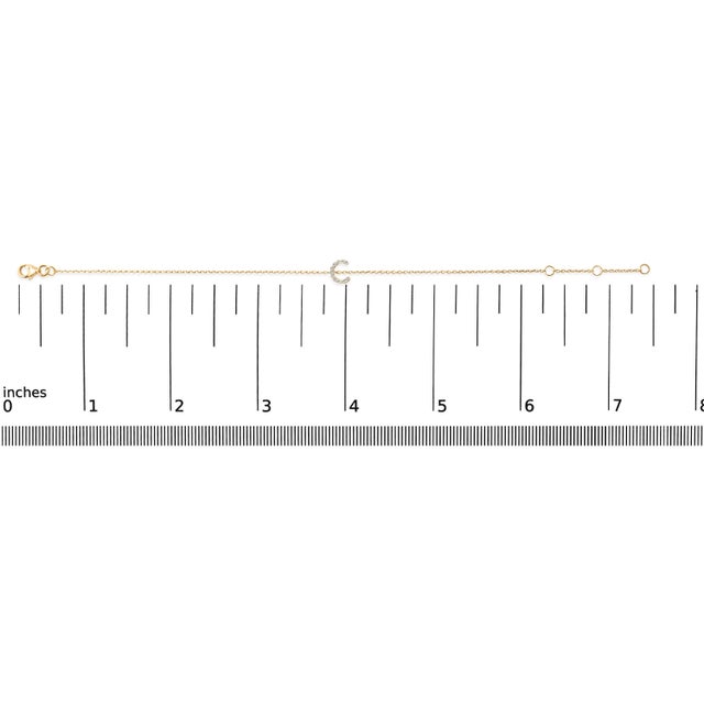 10K Yellow Gold Diamond Accent "C" Initial Charm and Link Bracelet For Sale In New York - Image 6 of 6