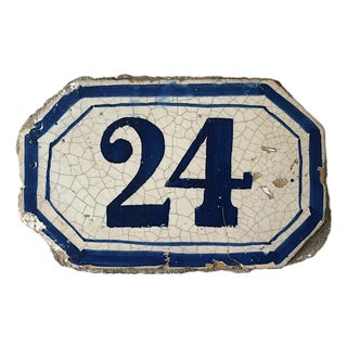 French Outdoor Sign Plaque Number, France, Mid‑20th Century For Sale