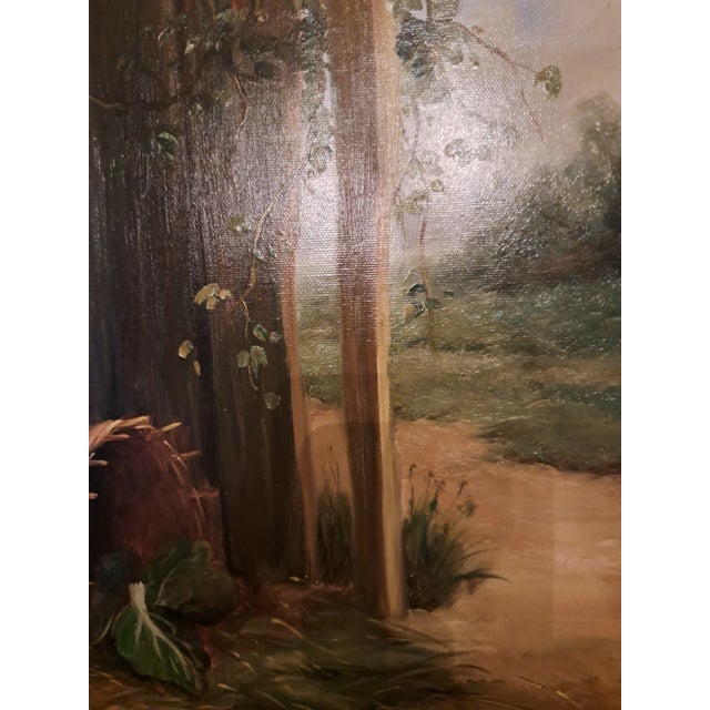 "Rabbits at Rest" Oil on Canvas by Hegel For Sale - Image 9 of 11