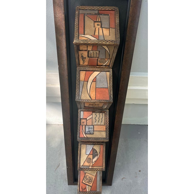 Contemporary Abstract Mixed Media Collage, Handmade Paper For Sale - Image 10 of 11