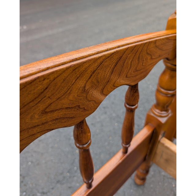 Mid 20th Century Stickley American Colonial Carved Cherry Wood Twin Size Spindle Bedframe, Pair For Sale - Image 15 of 18