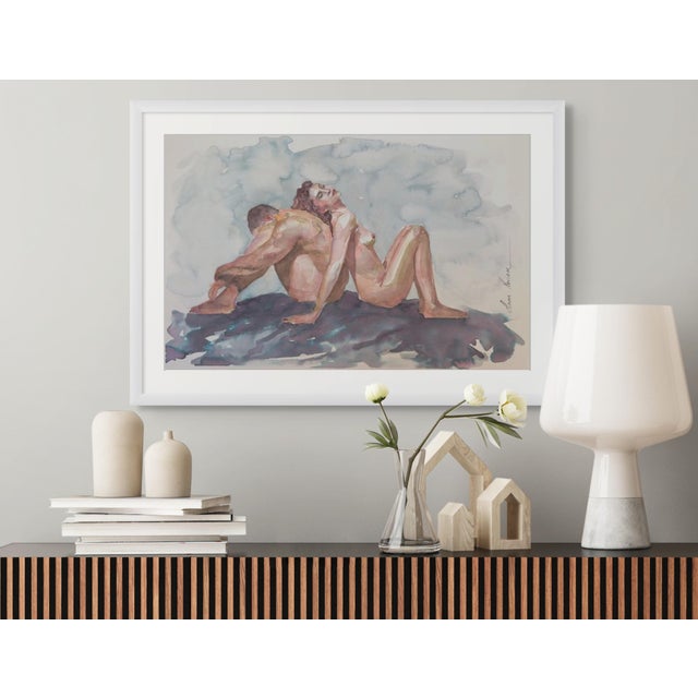Paper “Trust” Original Impressionistic Nude Figure Watercolor on Paper Painting Art by Anna Novick For Sale - Image 7 of 9