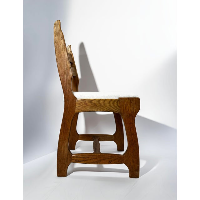 Wood Vintage Brutalist Belgian Oak Dining Chairs, 1970s, Set of 6 For Sale - Image 7 of 10
