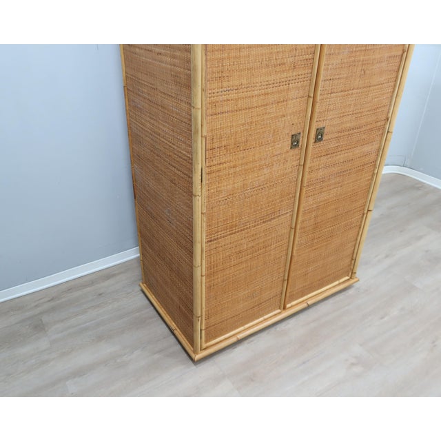 Vintage Bamboo & Rattan Freestanding Wardrobe from Dal Vera, 1970s For Sale - Image 16 of 18
