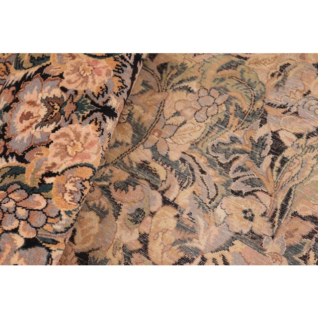 Textile Boho Chic Pak-Persian Black/Gold Wool Rug - 9'10'' X 14'3'' For Sale - Image 7 of 8
