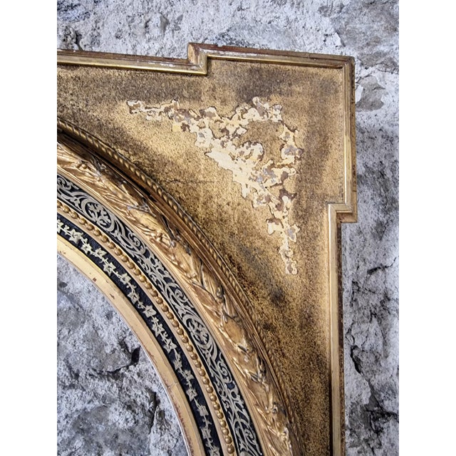 Late 19th Century Napoleon III Wall Decoration with Glass Panel and Gilded Frame France, 1890s For Sale - Image 5 of 16