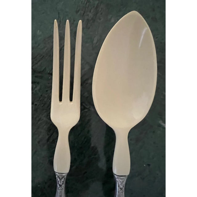 Plastic French Serving Set by Grunthaler, Sterling Handles, C. 1920's For Sale - Image 7 of 12