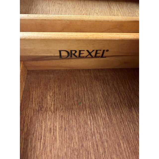 Brass Vintage Drexel Traditional Writing Desk With Brass Handles For Sale - Image 8 of 18