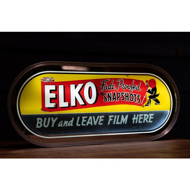 c. 1940s-1950s; Lackner Sign Co. - Cincinnati, OH Illuminated advertising sign for Elko Fade Proofed Snapshots, produced...