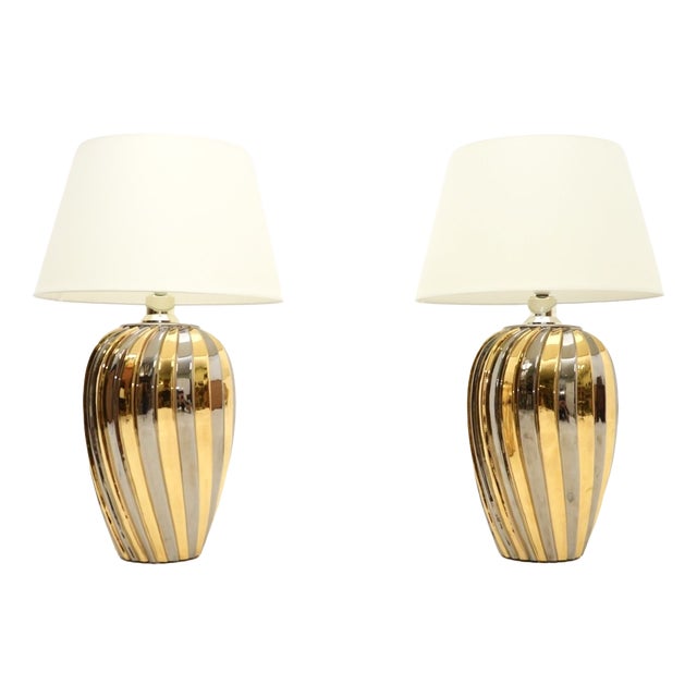 Vintage Italian Ceramic Table Lamps, 1970, Set of 2 For Sale