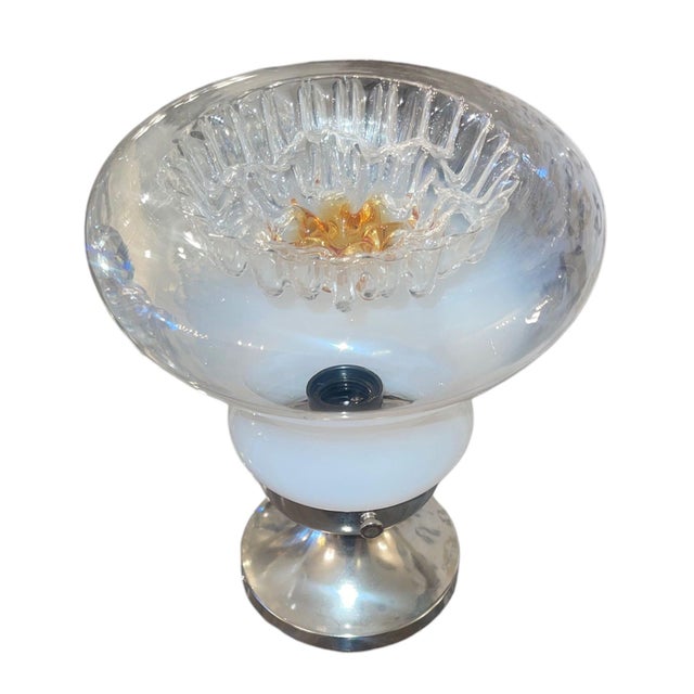 Glass 1970's Table Lamps by Toni Zuccheri for Mazzega - a Pair For Sale - Image 7 of 8