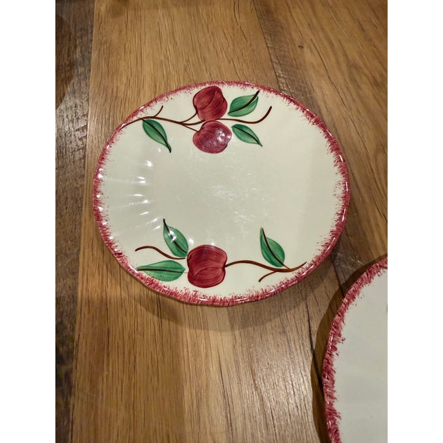 Mid-Century Modern Vintage Blue Ridge Southern Potteries "Crab Apple" Bread & Butter Plates - Set of 4 For Sale - Image 3 of 8
