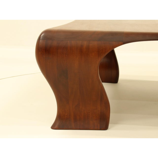 Vintage Coffee Table in Iroko by Marc Van Rampelberg, 1980s For Sale - Image 3 of 18