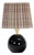 Giorgio Black Glass Mini Lamp, Natural Brass with Plaid Wave Pleat Shade For Sale