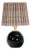Regina Andrew Giorgio Black Glass Mini Lamp, Natural Brass with Plaid Wave Pleat Shade For Sale