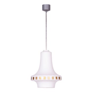 Mid-Century Chandelier in Chrome, Steel, and Opaline Glass, Czech, 1960s For Sale