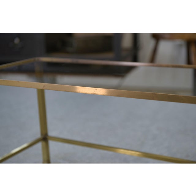 Brass and Smoked Glass Coffee Table, 1950s For Sale - Image 10 of 12