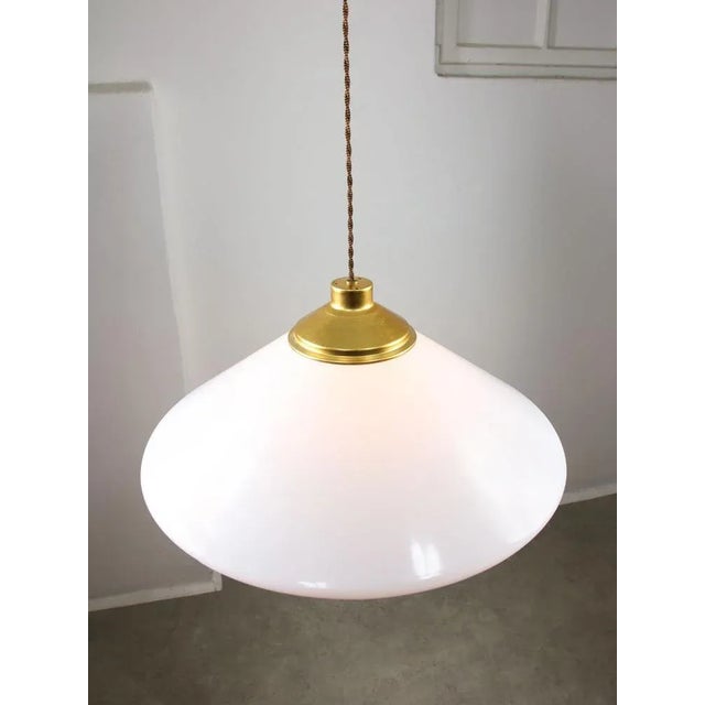 Italian Space Age White Acrylic Glass Saucer Pendant Lamp, 1970s For Sale - Image 11 of 12