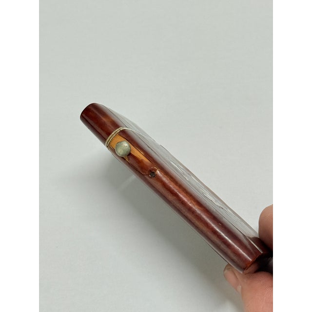 Inlaid Faux Tortoiseshell and Mother-of-Pearl Card Case With Floral Motif For Sale - Image 4 of 8
