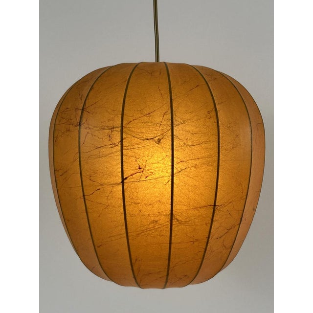 Tan Mid-Century Modern Cocoon Pendant Lamp, Sweden, 1960s For Sale - Image 8 of 18
