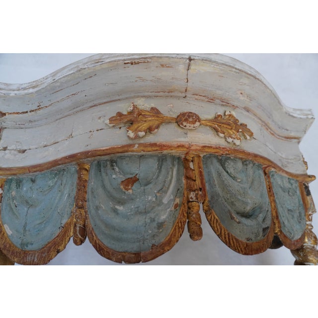 Pair of 19th Century Italian Painted & Parcel Gilt Consoles by Mla For Sale - Image 10 of 18