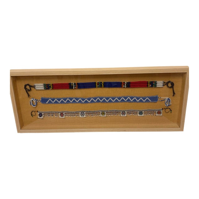 Vintage Native American Ceremonnial Attire in a Shadow Box For Sale