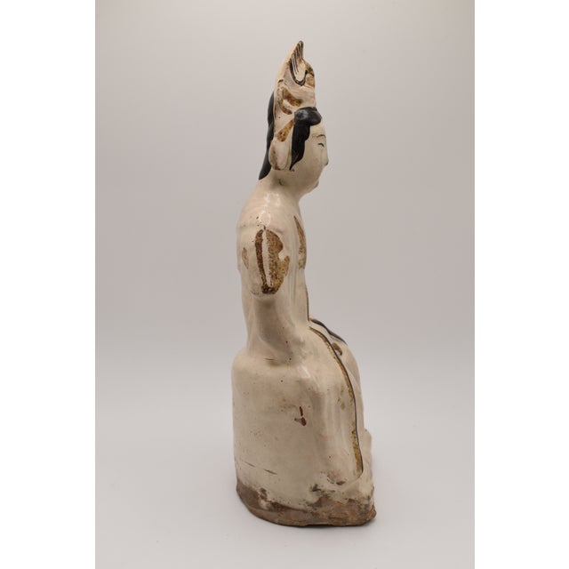 White Antique Chinese Stoneware Figure For Sale - Image 8 of 9