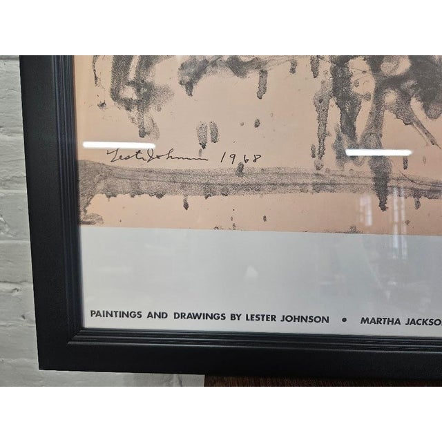 Mid-Century Modern Signed Lester Johnson Exhibition Poster, 1969, Martha Jackson Gallery For Sale - Image 3 of 13