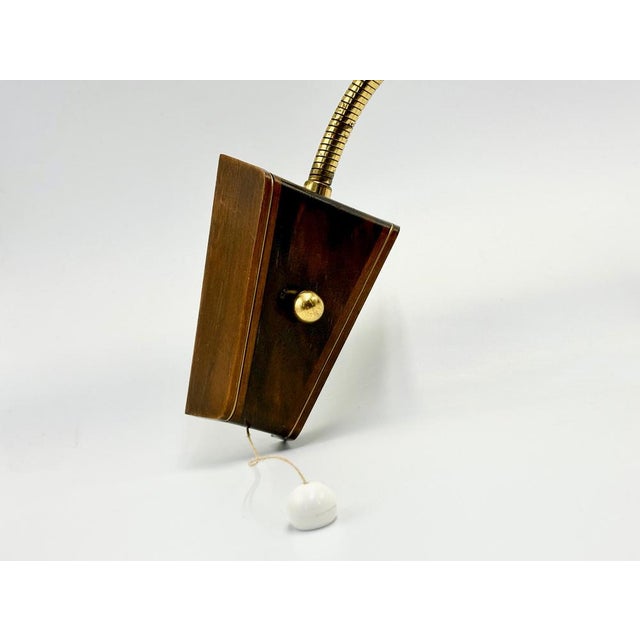 Mid-Century Scandinavian Modern Teak & Brass Sconce, 1960s For Sale - Image 6 of 12