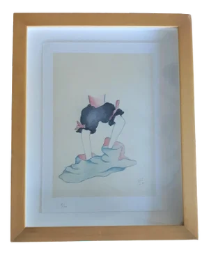 Late 20th Century "Women Pants" Figurative Print Numbered 5/100 by Beatrice Wood, Framed
