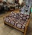 Reupholstered MCM Oak Loveseat and Chair Set. Reupholstered in an aztec print. LoveSeat: 52.5x32x28 Chair: 29x32x28