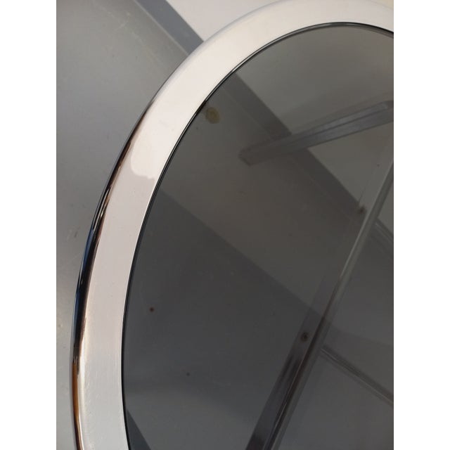 Vintage Oval Dining Table in Smoked Glass and Chrome Metal, 1970s For Sale - Image 13 of 18