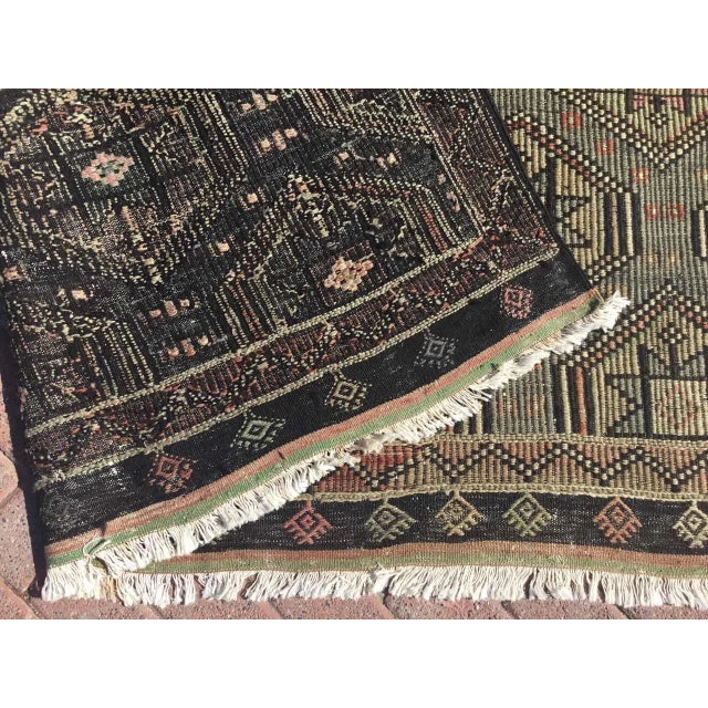 1960's Embroidered Turkish Kilim Rug - 70.5" X 103.5" For Sale - Image 10 of 11