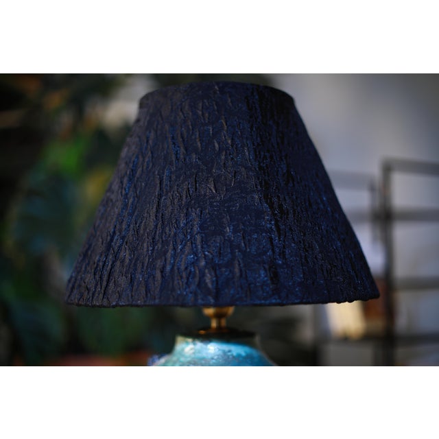 Blue Ceramic Table Light, Ocean Inspired, Handmade Sculptural Lighting, Unique Home Decor For Sale - Image 10 of 11