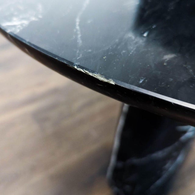 Modern Cb2 Babylon Round Black Marble Bistro Table For Sale - Image 3 of 4