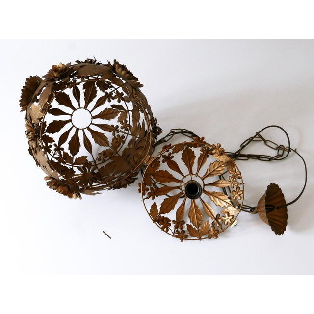 Mid-Century Modern Metal Floral Pendant Lamp, Germany, 1960s For Sale - Image 17 of 18