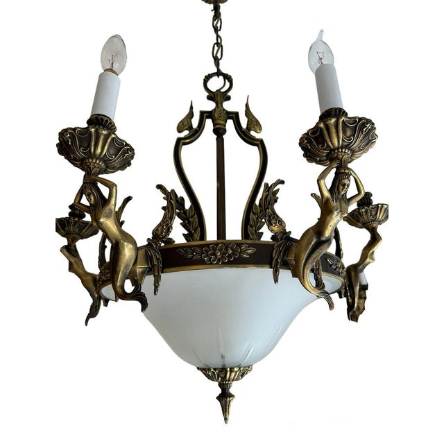 Vintage Neo-Classical Chandeliers, 1950s, Set of 2 For Sale - Image 3 of 8