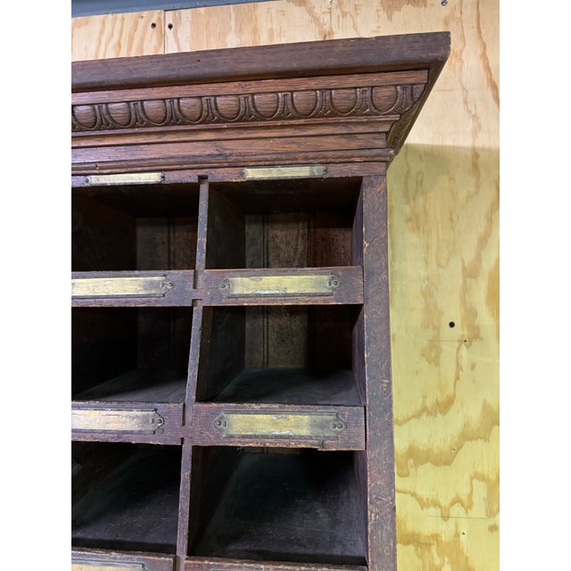 Early 20th Century Early 20th Century American Monumental Angled Apothecary Style Cabinet / Display Unit - 85” For Sale - Image 5 of 11