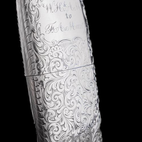 Victorian Sterling Silver Cigar Cheroot Case by Nathaniel Mills, 1842 For Sale - Image 6 of 18