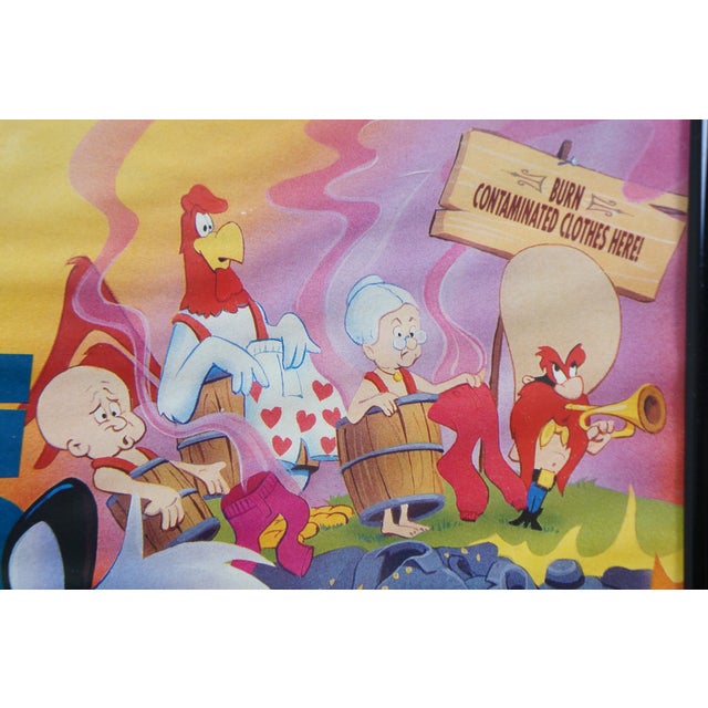 Red Late 20th Century Looney Tunes Cartoon Spoof Movie Poster Gone With a Strong Wind 16" For Sale - Image 8 of 12