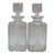 2 Fostoria Sunray Blown Glass Scotch Rye Liquor Decanter Bottles 9" For Sale
