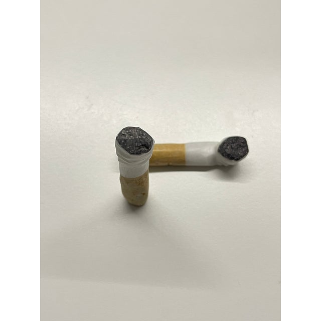 Mid-Century Modern Pop Art Sculptural Hand-Carved Carrara Marble Cigarette Butts, Tuscany, Italy, 1950s, Set of 2 For Sale - Image 3 of 13