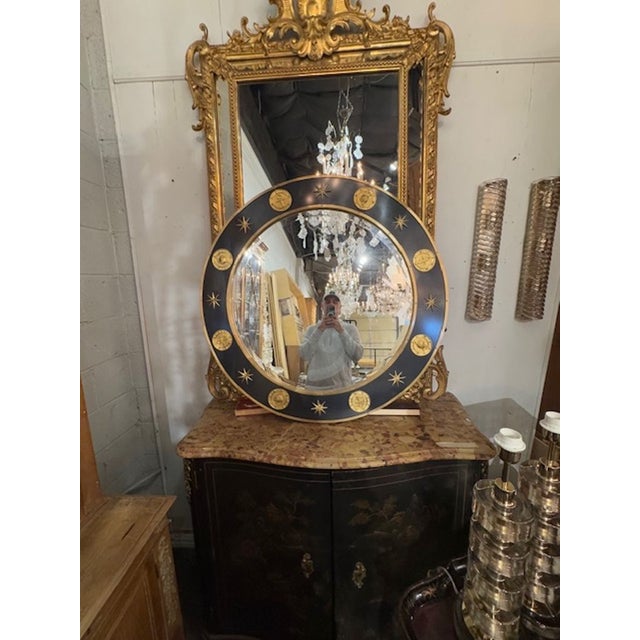 Metal English Neo-Classical Round Mirror For Sale - Image 7 of 7